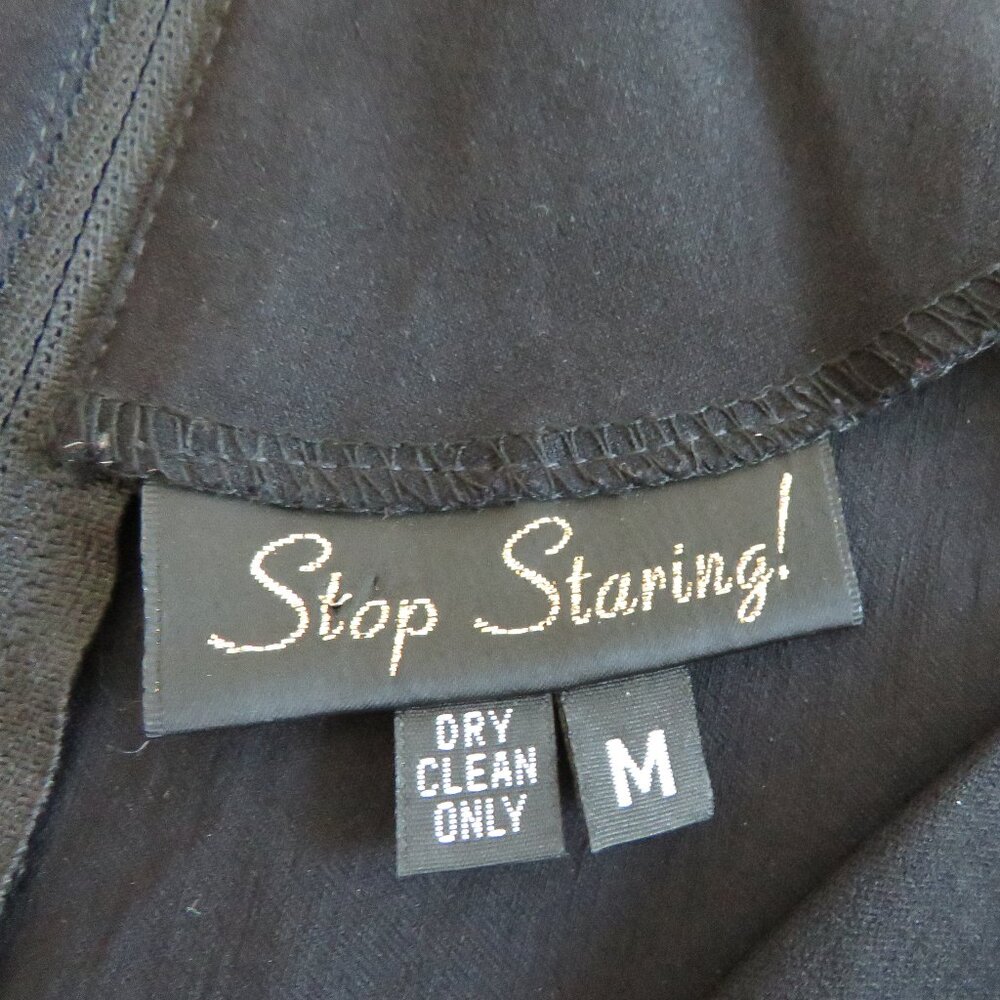 STOP STARING Black Obsession Sweetheart Peplum Retro Wiggle Dress 50s Rockabilly - Picture 13 of 14